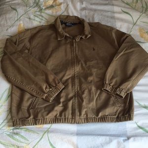 Polo full zip-up khaki jacket